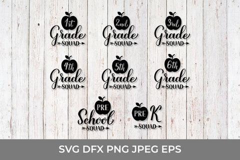 School Grade SVG Bundle. Pre-k, Preschool 1st to 6th Grades. SVG LaBelezoka 