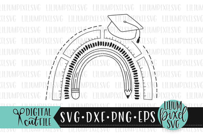 School Graduation Cap Rainbow - Graduation SVG SVG Lilium Pixel SVG 