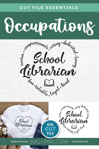 School librarian svg, Librarian svg, library svg, school library svg, books svg, back to school svg, appreciation svg, week day month, heart SVG SVG Cut File 