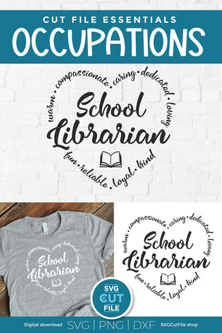 School librarian svg, Librarian svg, library svg, school library svg, books svg, back to school svg, appreciation svg, week day month, heart SVG SVG Cut File 