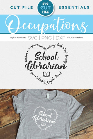 School librarian svg, Librarian svg, library svg, school library svg, books svg, back to school svg, appreciation svg, week day month, heart SVG SVG Cut File 