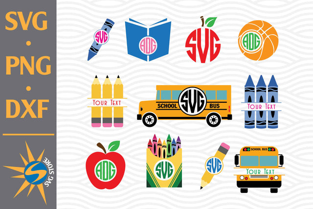 School Monogram SVG, PNG, DXF Digital Files Include SVG SVGStoreShop 