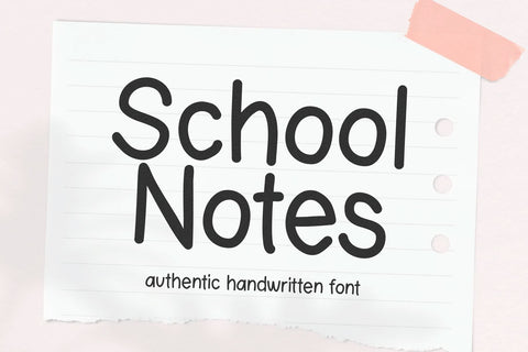School Notes - Handwriting Font Font KA Designs 
