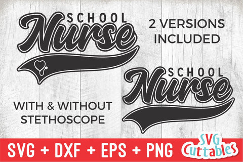 School Nurse svg - Cut File - Occupation - Swoosh - svg - dxf - eps - png - Cut File - Silhouette - Cricut - Digital Download SVG Svg Cuttables 
