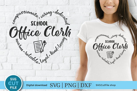 School office clerk svg, office clerk svg, secretary svg, office assistant, staff team svg, elementary, high school, middle, svg dxf png SVG SVG Cut File 