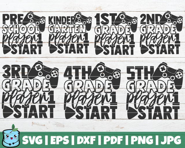 School Player 1 Start SVG Bundle SVG MintyMarshmallows 