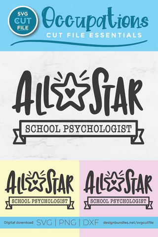 School Psychologist svg, school counselor svg, All Star SVG SVG Cut File 