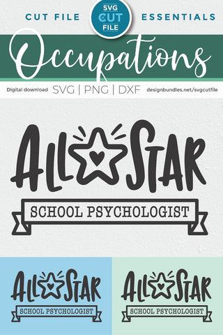 School Psychologist svg, school counselor svg, All Star SVG SVG Cut File 