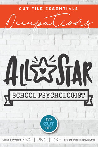 School Psychologist svg, school counselor svg, All Star SVG SVG Cut File 