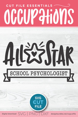 School Psychologist svg, school counselor svg, All Star SVG SVG Cut File 