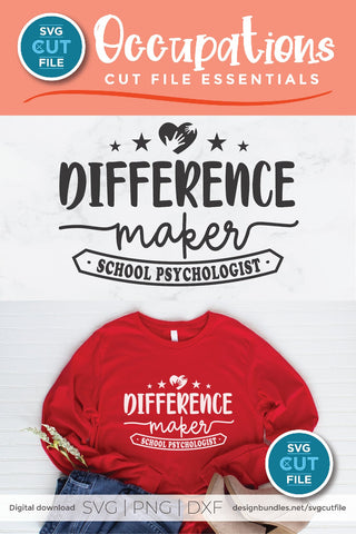 School Psychologist svg, school counselor svg, difference maker svg SVG SVG Cut File 