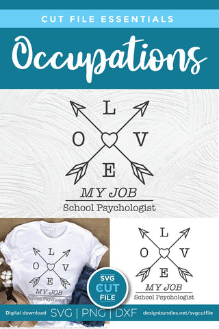 School Psychologist svg, school counselor svg, love my job svg SVG SVG Cut File 