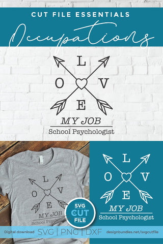 School Psychologist svg, school counselor svg, love my job svg SVG SVG Cut File 