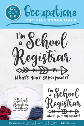 School registrar heart SVG Super power SVG SVG Cut File 