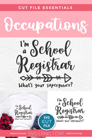 School registrar heart SVG Super power SVG SVG Cut File 