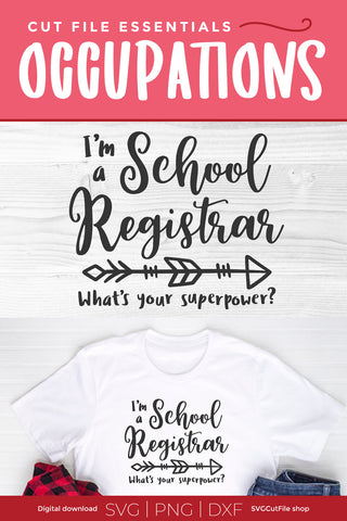 School registrar heart SVG Super power SVG SVG Cut File 