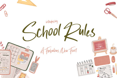 School Rules Font (School Fonts, Education Fonts, Teacher Fonts) Font Jupiter Studio Fonts 