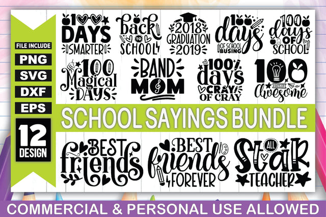 School Sayings SVG Bundle SVG Ariyan 