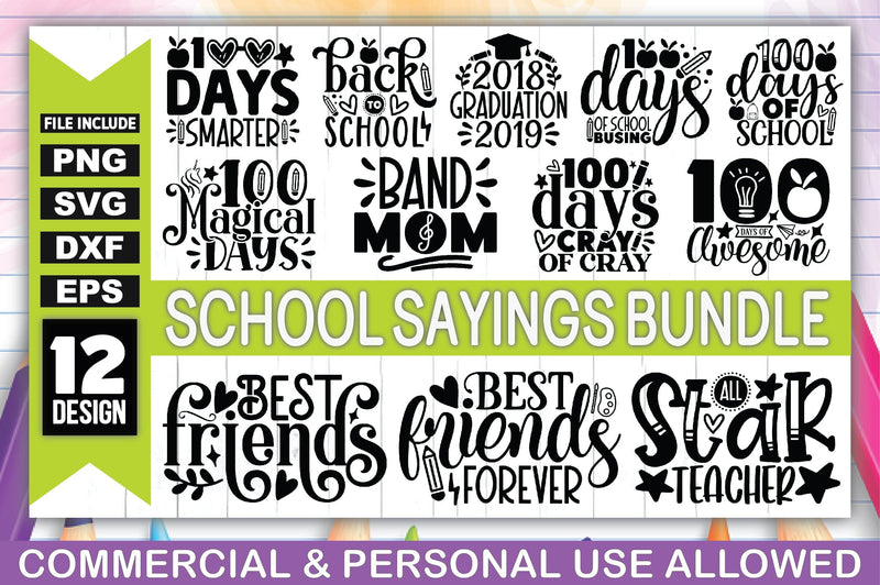 School Sayings SVG Bundle SVG Ariyan 