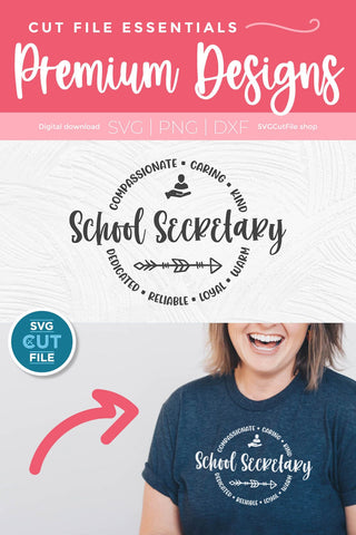 School Secretary round circle svg for men or women SVG SVG Cut File 