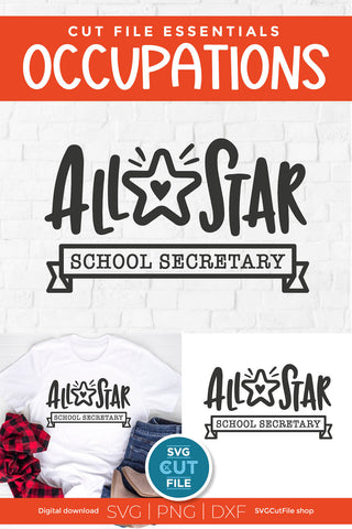 School Secretary svg All Star SVG SVG Cut File 