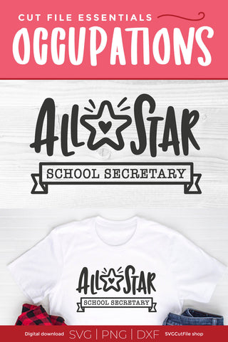 School Secretary svg All Star SVG SVG Cut File 