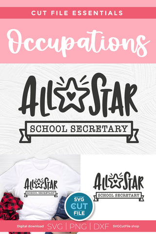 School Secretary svg All Star SVG SVG Cut File 