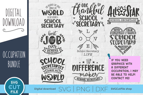 School Secretary SVG bundle SVG SVG Cut File 