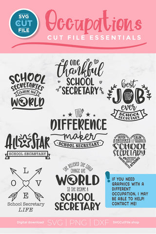 School Secretary SVG bundle SVG SVG Cut File 