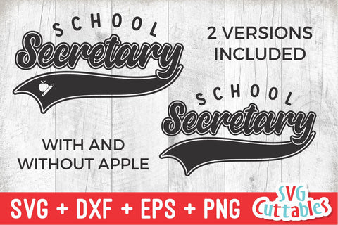 School Secretary svg - Cut File - Occupation - Swoosh - svg - dxf - eps - png - Cut File - Silhouette - Cricut - Digital Download SVG Svg Cuttables 
