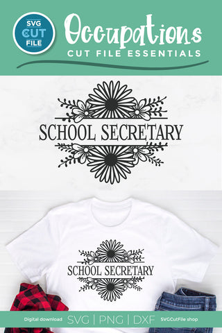 School secretary svg floral frame SVG SVG Cut File 
