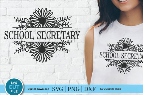 School secretary svg floral frame SVG SVG Cut File 