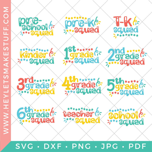 School Squad Bundle SVG Hey Let's Make Stuff 