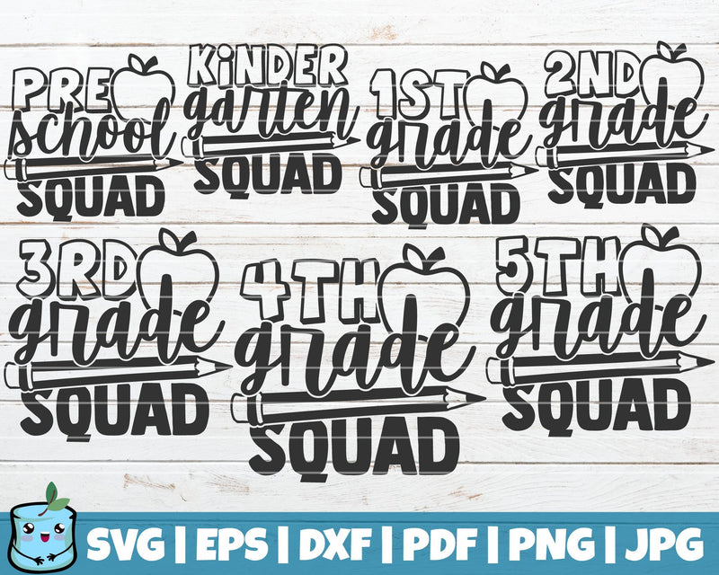 School Squad SVG Bundle SVG MintyMarshmallows 