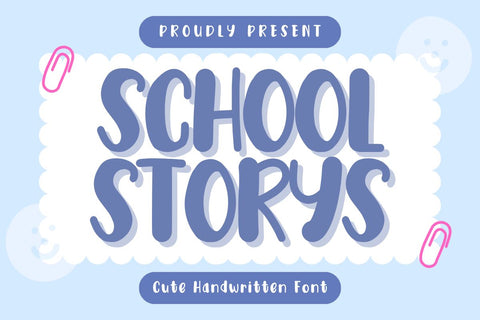 School Storys - Cute Handwritten Font Font Masyafi Studio 