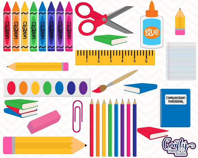 School Supplies Svg SVG Crafty Mama Studios 