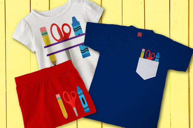 School Supply Trio File Set SVG Designed by Geeks 