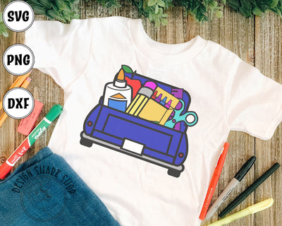 School Supply Truck SVG Design Shark 