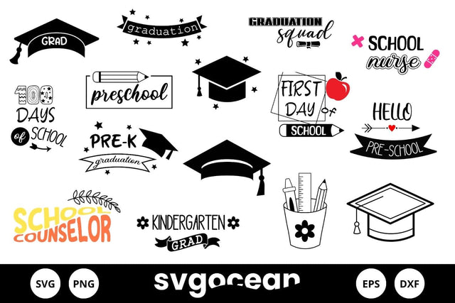 School Svg Bundle | Clipart | Silhouette | Cut Files SVG SvgOcean 