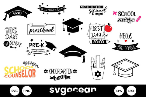 School Svg Bundle | Clipart | Silhouette | Cut Files SVG SvgOcean 