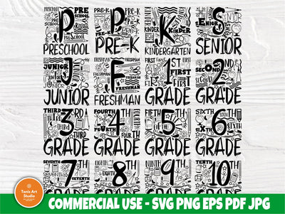 School SVG Bundle, Kindergarten, Preschool, Pre k SVG TonisArtStudio 