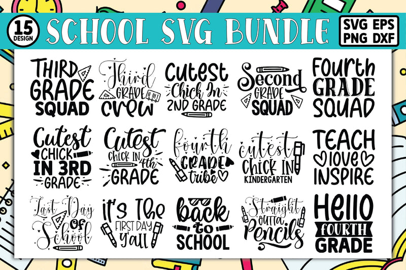 School SVG Bundle - So Fontsy