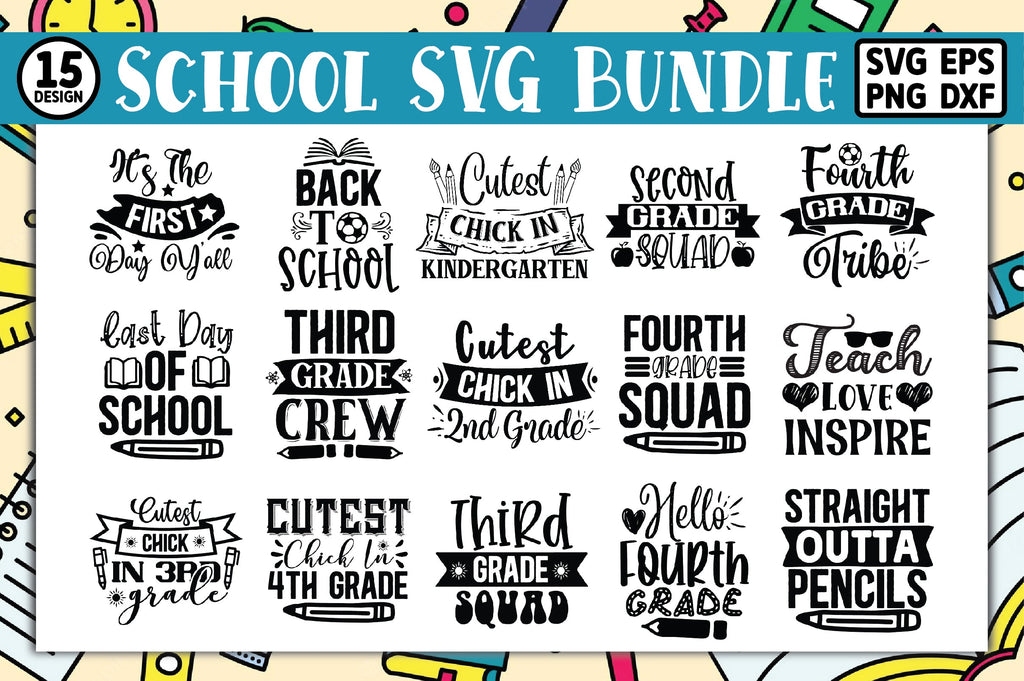 School SVG Bundle - So Fontsy