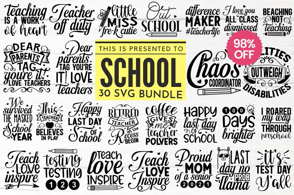 School SVG Bundle - So Fontsy