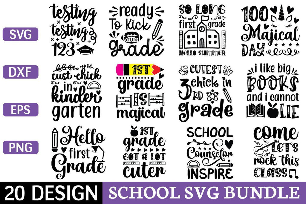 school svg bundle vol 2 - So Fontsy