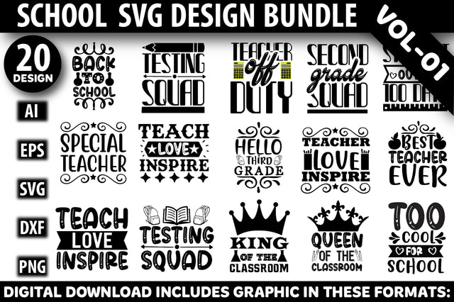 School Svg Design Bundle SVG Rupkotha 