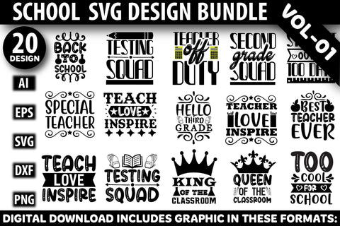 School Svg Design Bundle SVG Rupkotha 