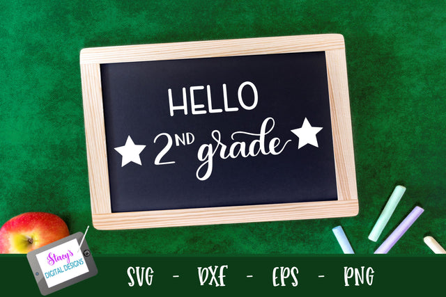 School SVG - Hello 2nd grade, handlettered SVG Stacy's Digital Designs 