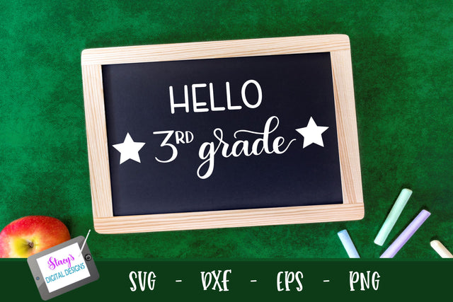 School SVG - Hello 3rd grade SVG file SVG Stacy's Digital Designs 