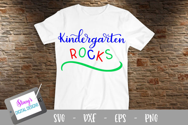 School SVG - Kindergarten rocks, handlettered SVG Stacy's Digital Designs 